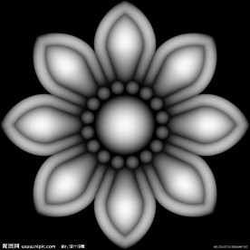 圆环花浮雕灰度图