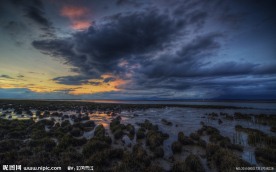 落日湖景
