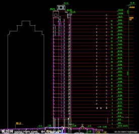 住宅楼组合标高剖面图