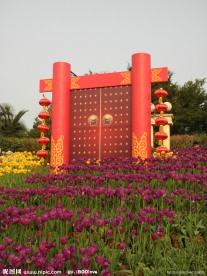 郁金香花展门柱图