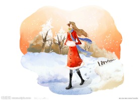 雪地里的女孩