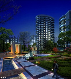 高档小区景观效果图