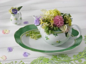 插花艺术 茶壶 茶杯