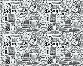 文具组成的书本矢量素材