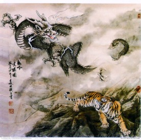 国画龙 带路径