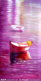 帆船油画