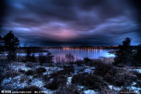 黄昏湖景