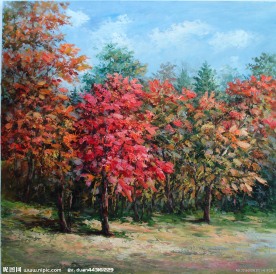 庐山风景水粉画