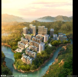 高档小区景观绿化效果图