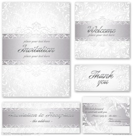 银色古典花纹欧式花纹花边 卡片
