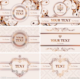 青铜色古典花纹欧式花纹 名片卡片