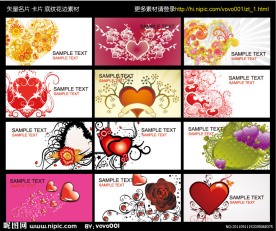 名片 卡片 矢量花纹 底纹素材