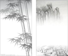 水墨画风格名片模板