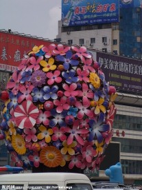 哈尔滨火车站的花灯