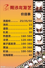 美发发艺价目表