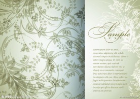 手绘植物线条花纹