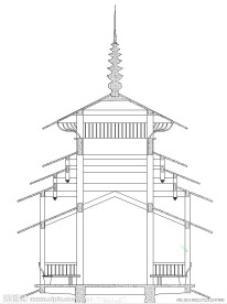 民族风情风雨桥建筑图
