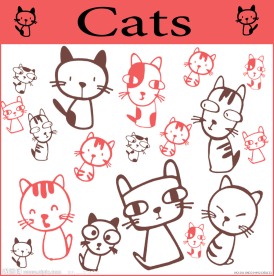 可爱卡通猫笔刷