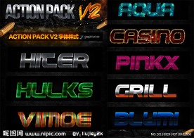 Action Pack V2 精品PS字体动作