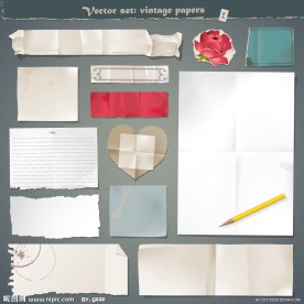 怀旧纸张爱心玫瑰