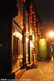 成都锦鲤风情街夜景