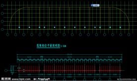 花架柱位平面放线 架顶平面