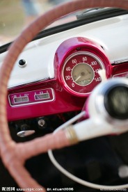 经典老爷车仪表盘特写