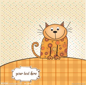可爱小猫时尚花纹卡片