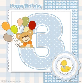 三岁宝宝生日卡片