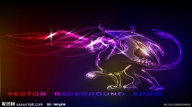 炫彩光线矢量素材