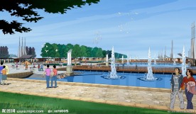 电脑手绘景观效果图