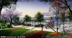 下沉广场景观效果图