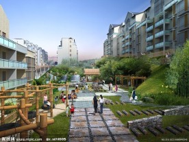小区景观效果图