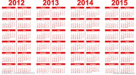 2012 2013 2014 2015年日历