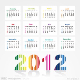 七彩线条2012日历