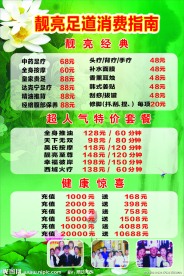 足疗价目表