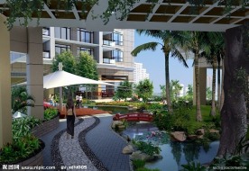 高档小区景观效果图