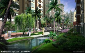 高档小区景观效果图