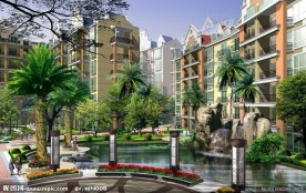 高档小区景观效果图