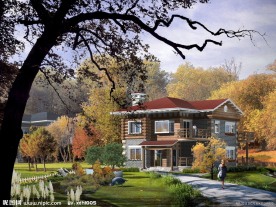 别墅景观效果图