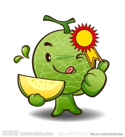 卡通哈密瓜矢量图