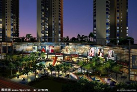 景观夜景效果图