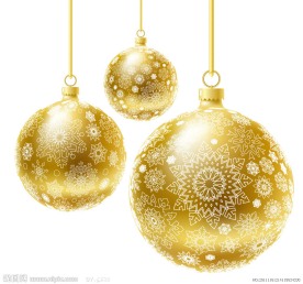 金色圣诞球雪花