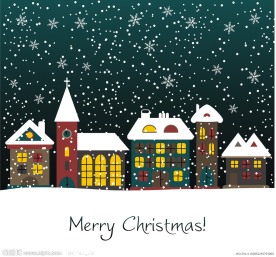 房屋 圣诞卡