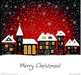 房屋 圣诞卡