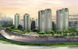 大型小区园林景观效果图