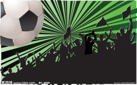 激情摇旗呐喊欢呼人群剪影