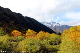 黄龙风景 雪山