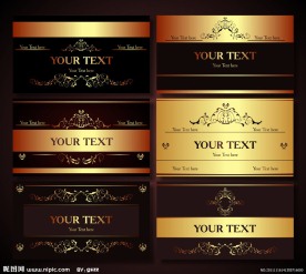 欧式花纹花边 名片卡片 （含ai eps）