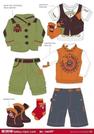 服装卡通手稿图案